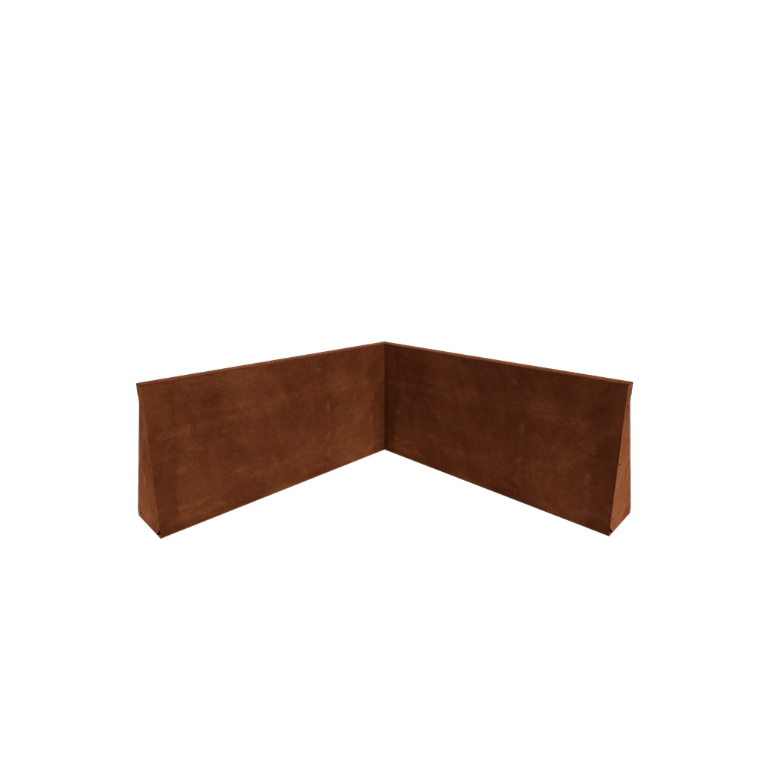Mur de soutènement en acier Corten - Angle intérieur - 100 x 100 x 50 cm