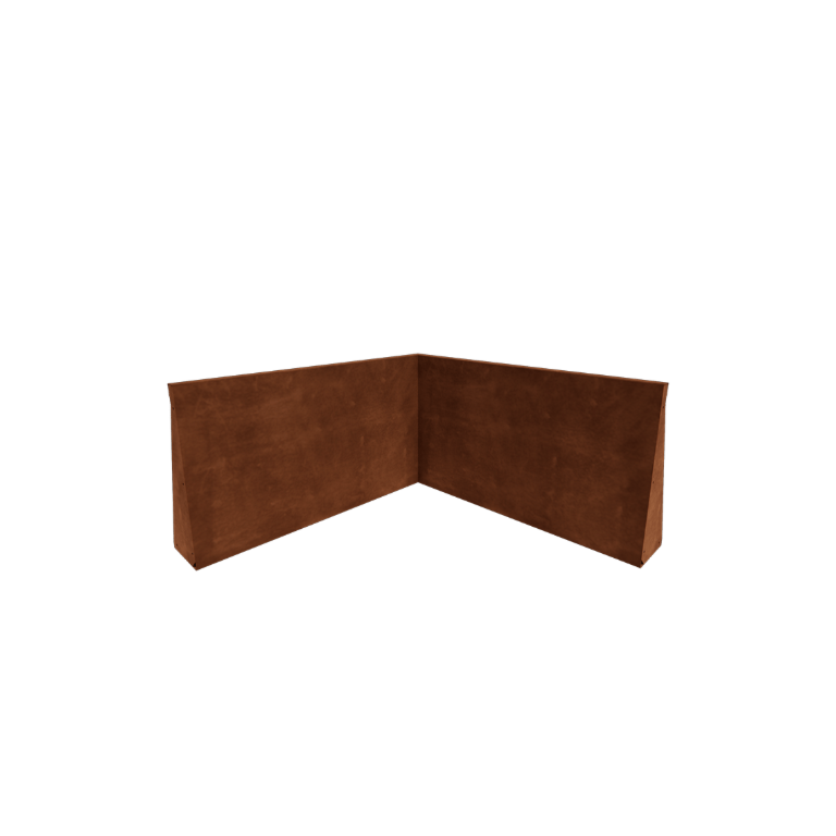 Mur de soutènement d'angle intérieur en acier Corten 100 x 100 cm (hauteur 60 cm)