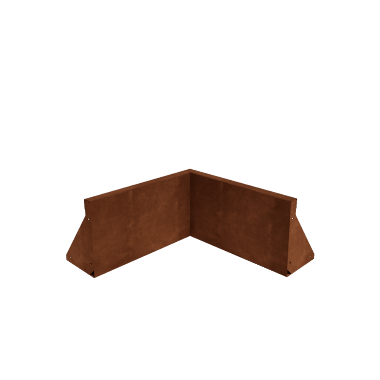 Mur de soutènement d'angle intérieur en acier Corten 50 x 50 cm (hauteur 30 cm)