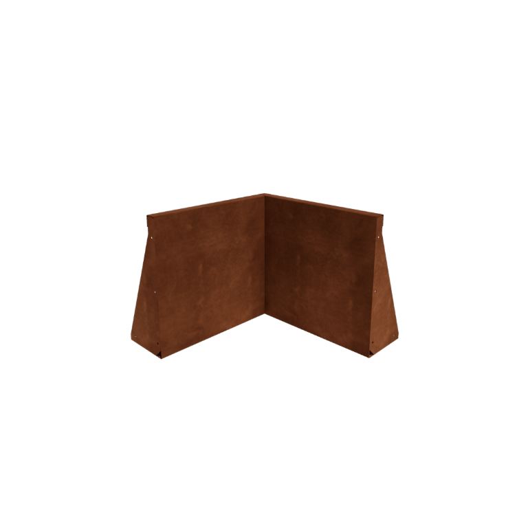 Mur de soutènement d'angle intérieur en acier Corten 50 x 50 cm (hauteur 50 cm)
