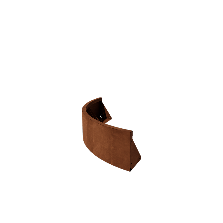 Mur de soutènement en acier Corten - Courbe extérieure - 100 x 100 x 30 cm