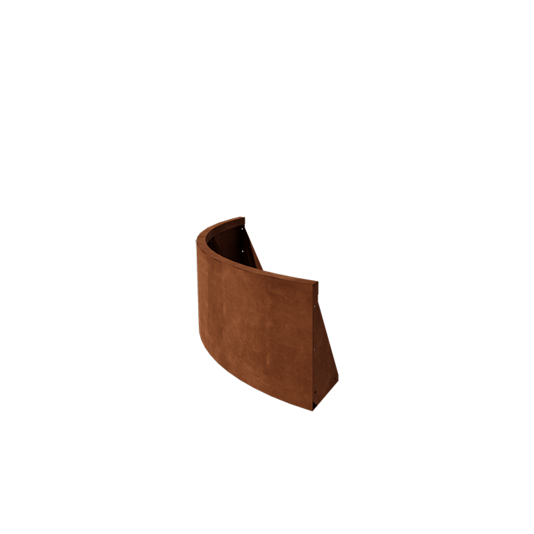Mur de soutènement en acier Corten - Courbe extérieure - 100 x 100 x 40 cm