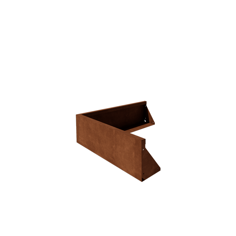Mur de soutènement en acier Corten - Angle extérieur - 100 x 100 x 30 cm