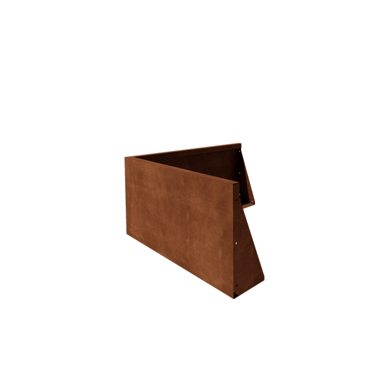 Mur de soutènement en acier Corten - Angle extérieur - 100 x 100 x 50 cm