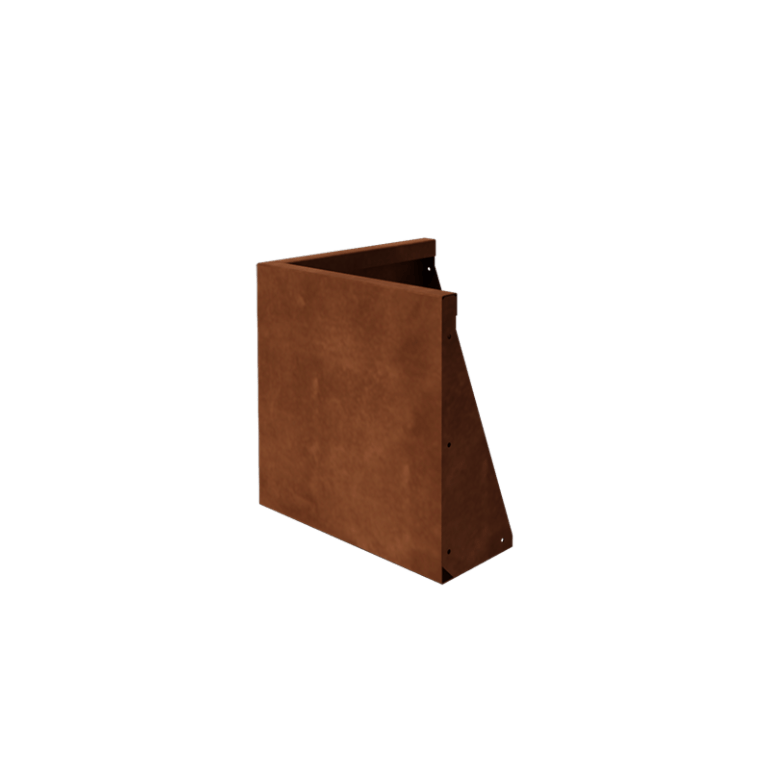 Mur de soutènement en acier corten angle extérieur 50 x 50 cm (hauteur 50 cm)