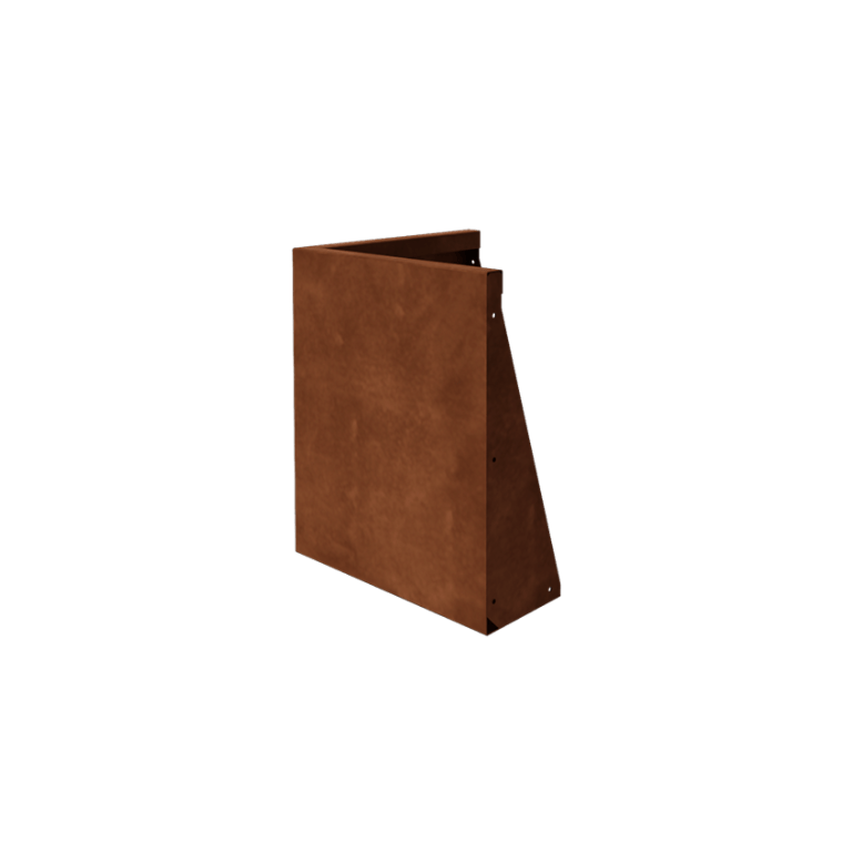 Mur de soutènement en acier corten angle extérieur 50 x 50 cm (hauteur 60 cm)