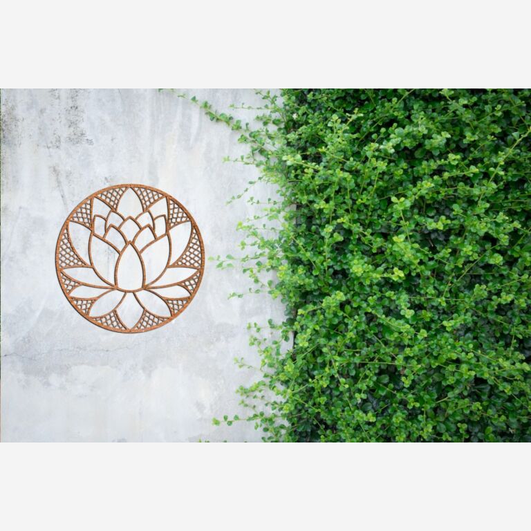 Décorations murales en acier corten Fleur de Lotus