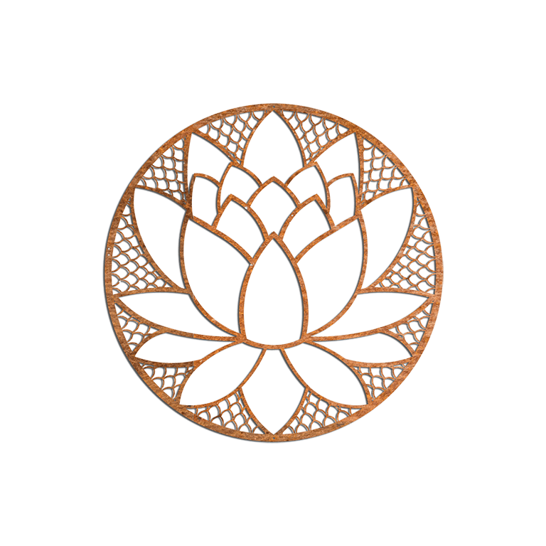 Décorations murales en acier corten Fleur de Lotus