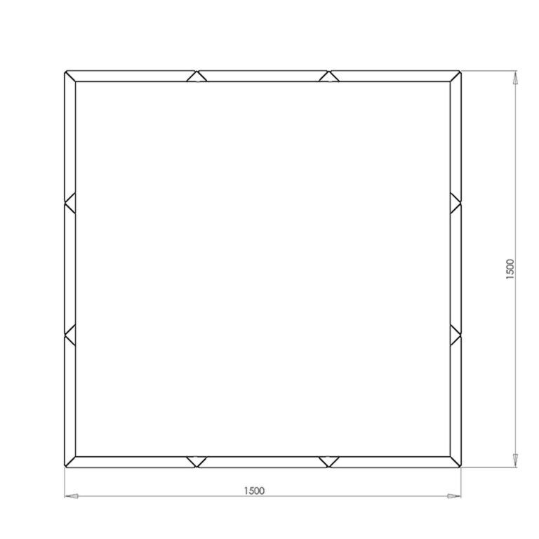 Bac à plantes en acier corten Miami xxl 150 x 150 cm