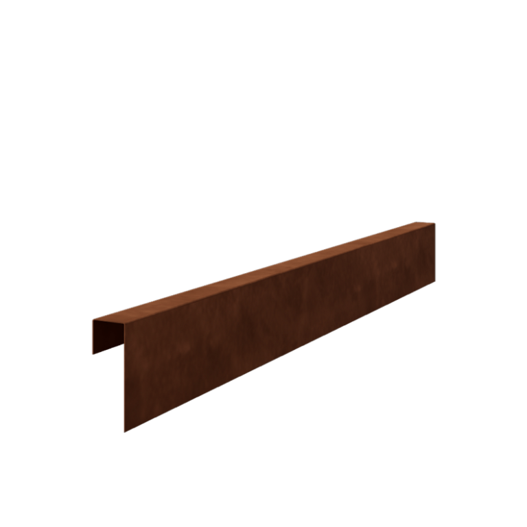 Profilé de transition en acier Corten 15 x 5 x 5 cm (longueur 240 cm)