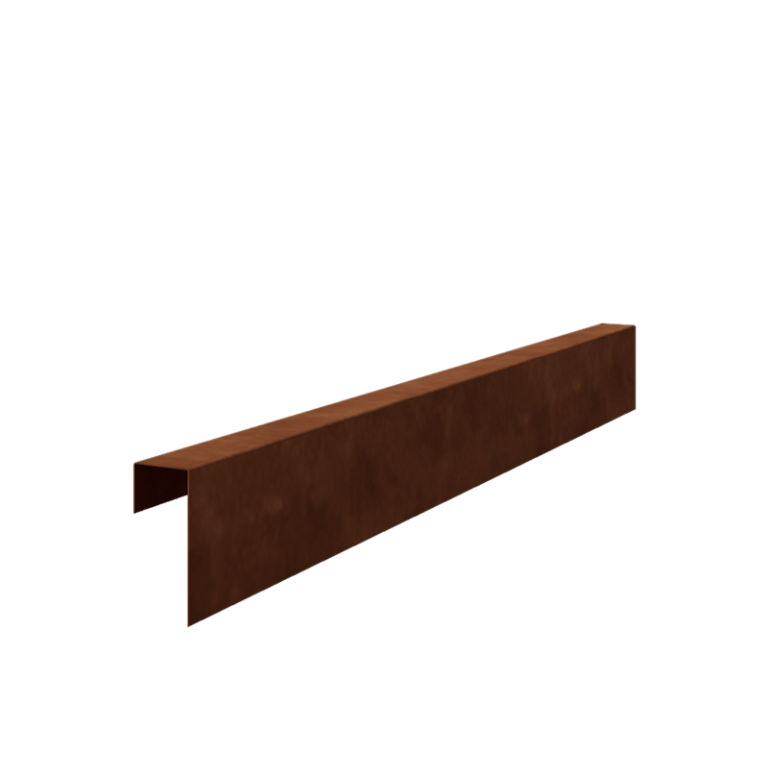 Profil de recouvrement en acier Corten - 15 x 6 x 5 cm - 240 cm