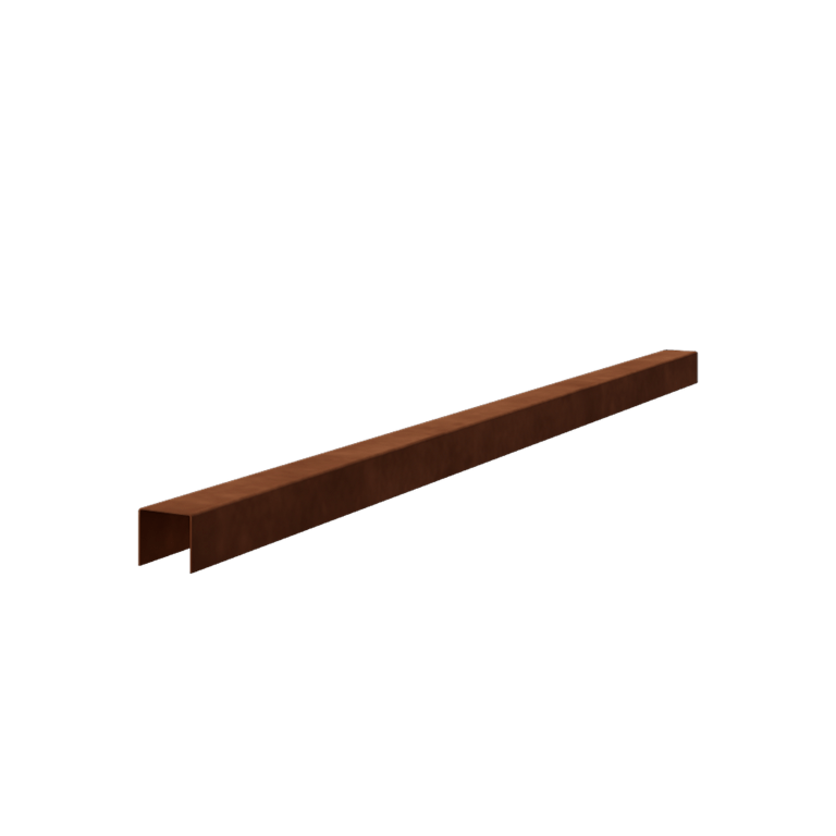 Profil de recouvrement en acier Corten - 5 x 5 x 5 cm - 150 cm