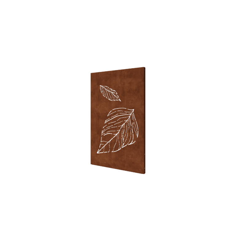 Panneau en acier corten feuilles tombantes 1 120 x 6 x 190 cm