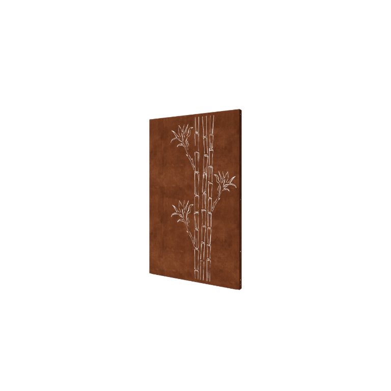 Panneau en acier corten bambou 120 x 6 x 190 cm