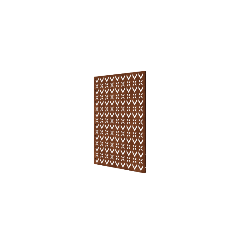 Panneau en acier corten motif de toit composition 1 120 x 6 x 190 cm