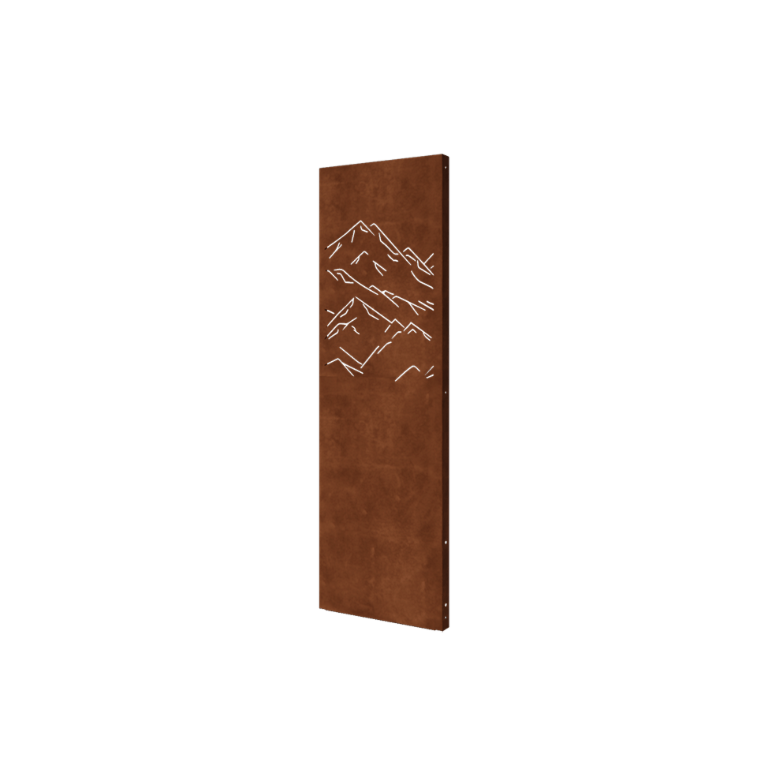 Panneau décoratif en acier Corten - Montagnes 3 - 60 x 6 x 190 cm