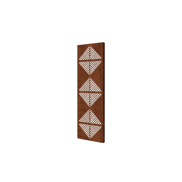 Panneau décoratif en acier Corten - Lignes 4 - 60 x 6 x 190 cm