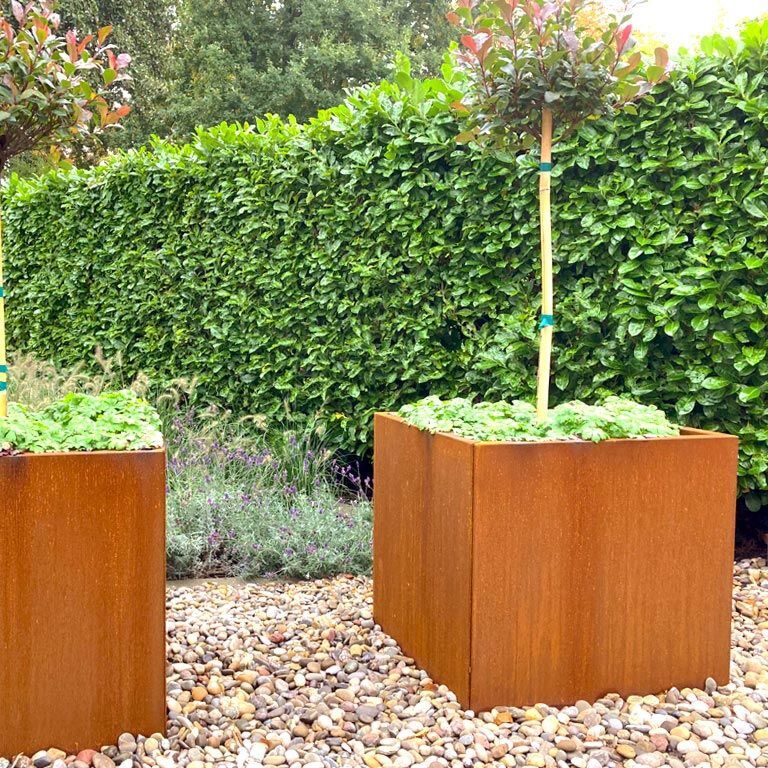 Bac à plantes en acier corten Miami 70 x 70 cm