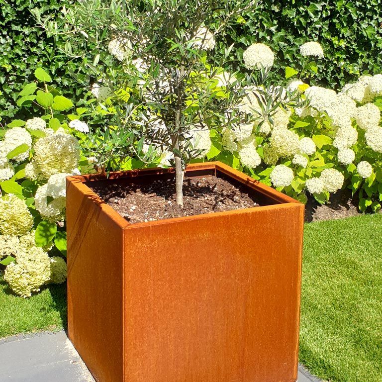 Bac à plantes en acier corten Miami 70 x 70 cm