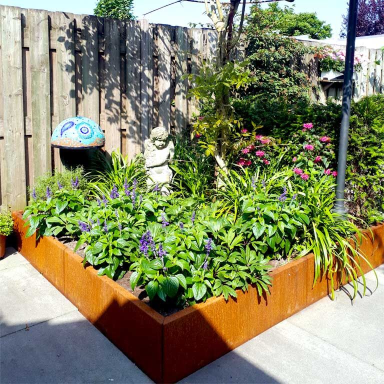 Bac à plantes en acier corten Miami xxl 180 x 180 cm