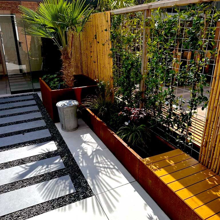 Bac à plantes en acier corten Texas xxl 500 x 50 cm