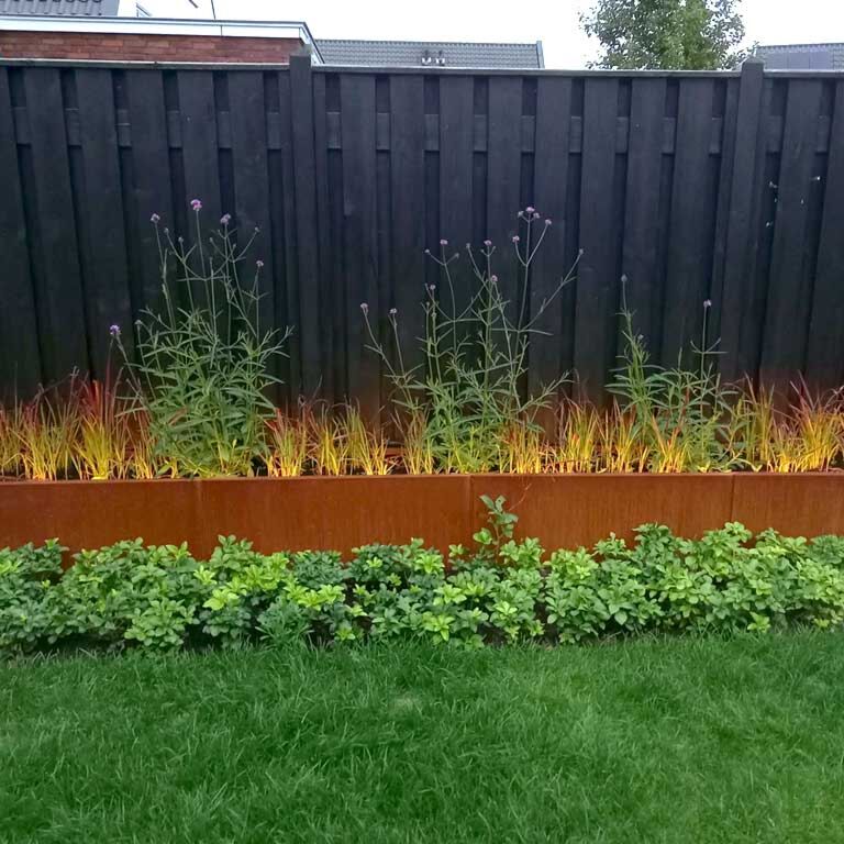 Jardinière en acier corten Texas xxl 400 x 50 cm
