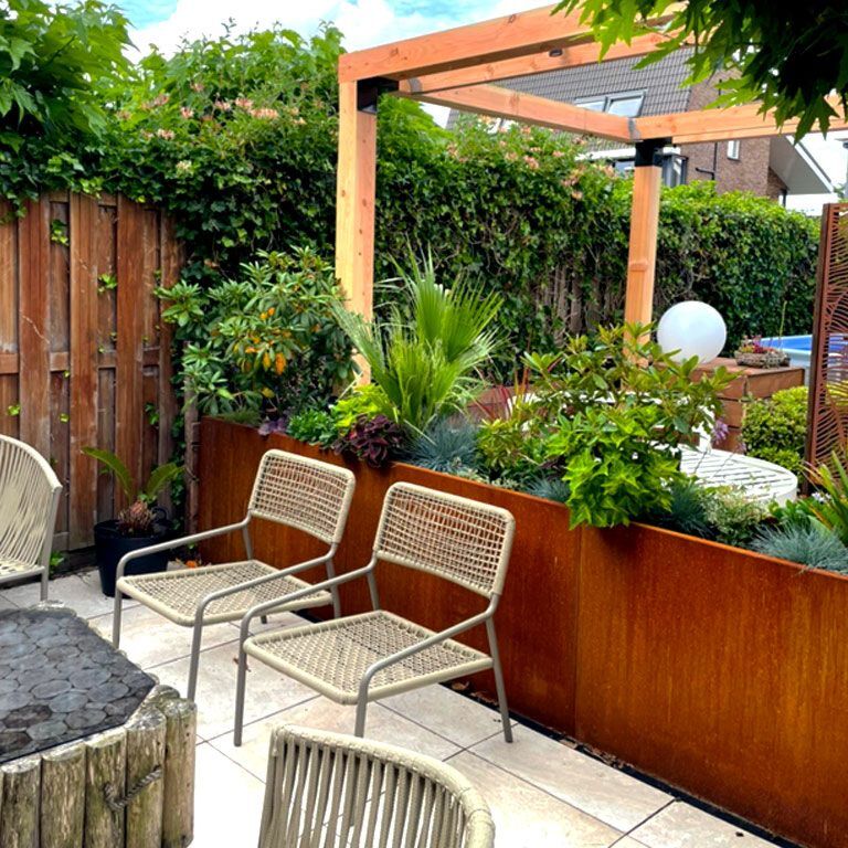 Jardinière en acier corten Texas xxl 480 x 30 cm