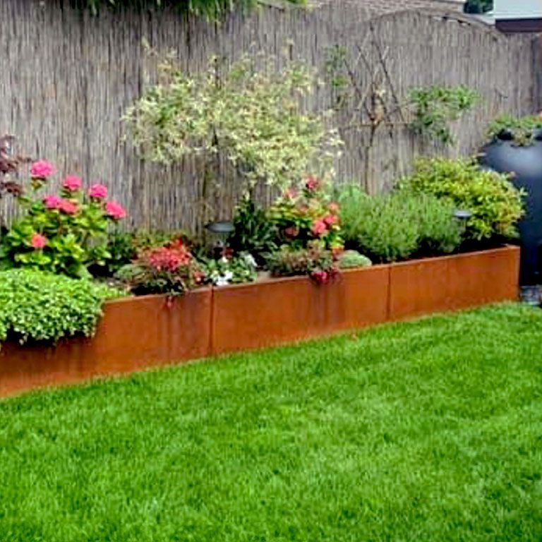 Jardinière en acier corten Texas xxl 480 x 120 cm