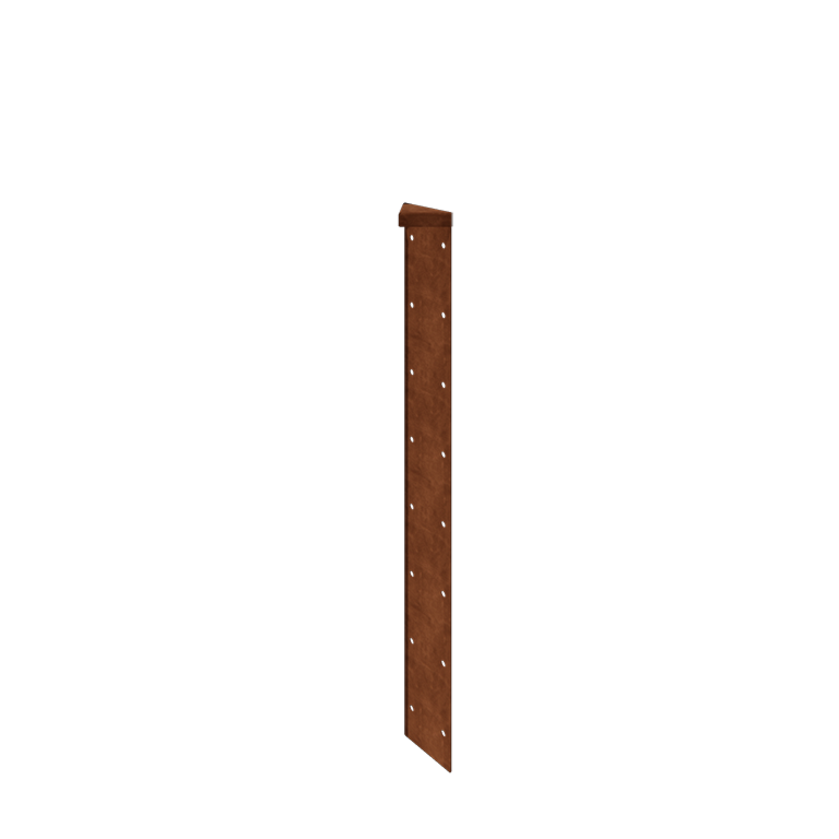 Jardinière en acier Corten - Pièce d'angle 180° - 80 cm