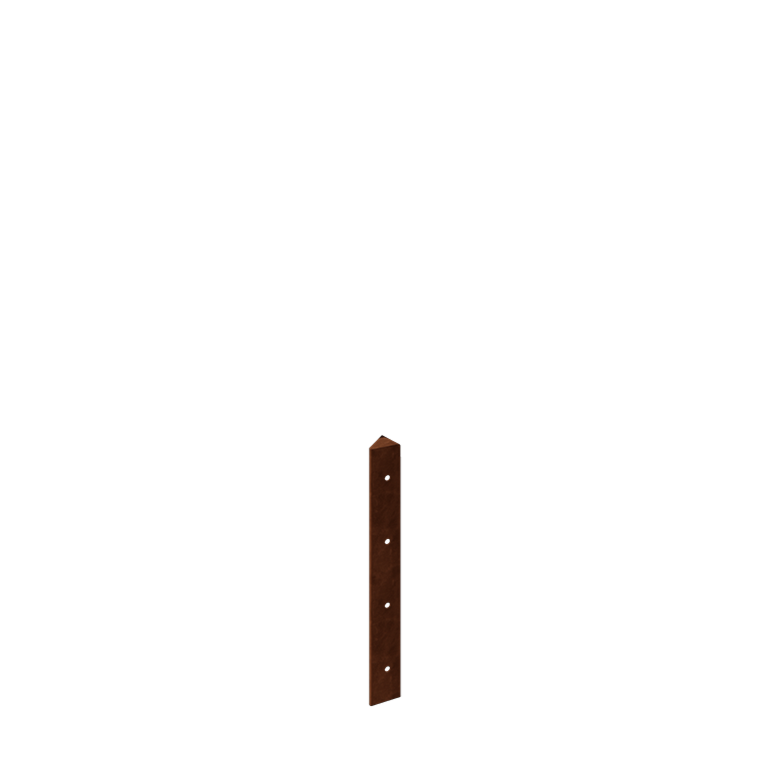 Pièce d'angle en acier corten 45° 40 cm