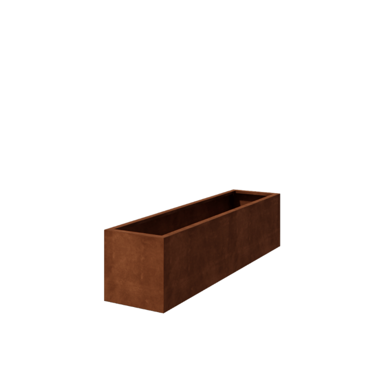 Bac à plantes soudée en acier corten Montana 200 x 50 x 50 cm