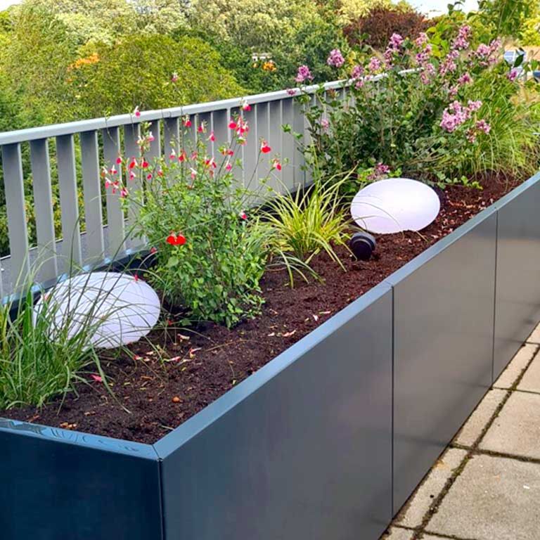 Jardinière en acier thermolaqué Texas xxl 360 x 60 cm