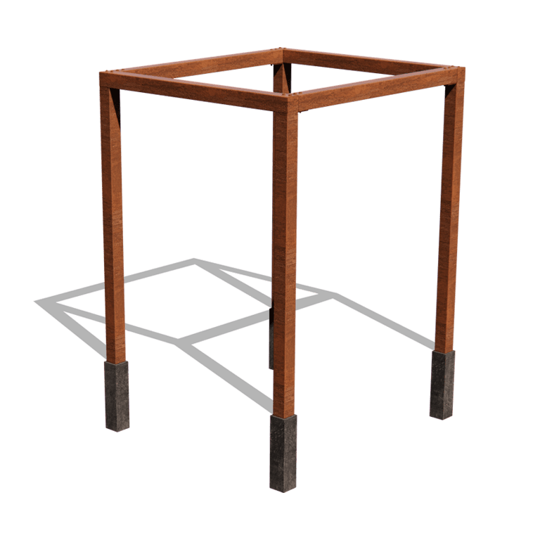 Pergola carré en acier corten 224 x 200 cm
