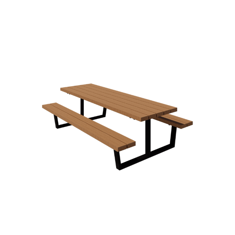 Table de pique-nique en acier - Georgia L - 240 x 163 x 75 cm - Avec du bois Douglas