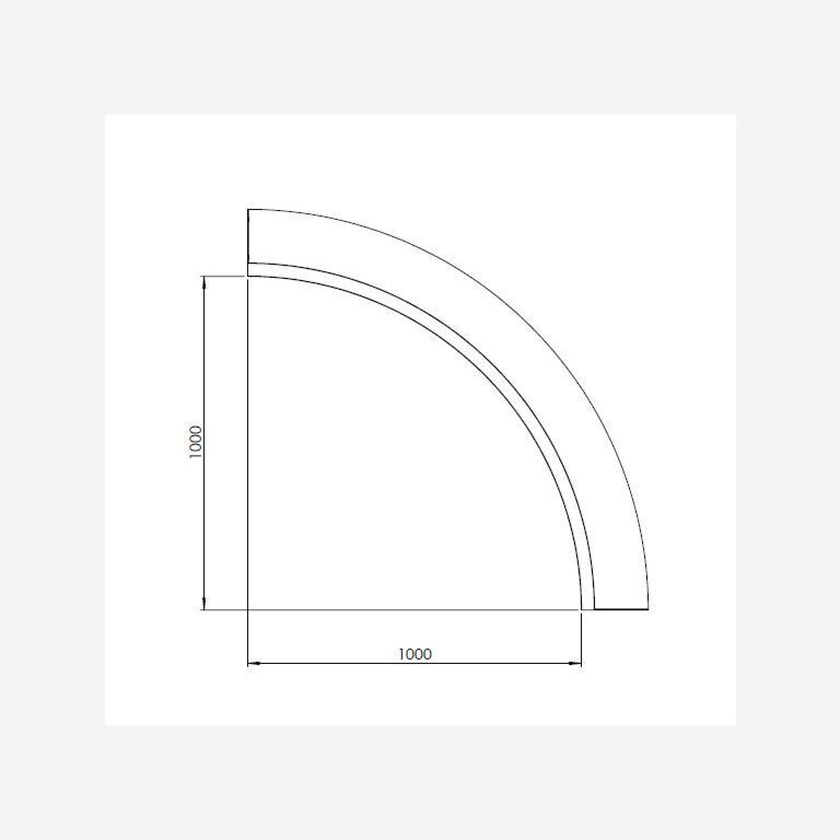 Acier peint par poudrage Courbe intérieure 100 x 100 cm (hauteur 50 cm)