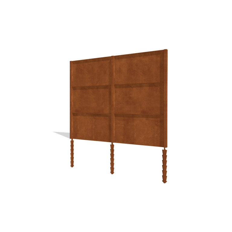 Clôture en acier corten H3 set complet 258 cm