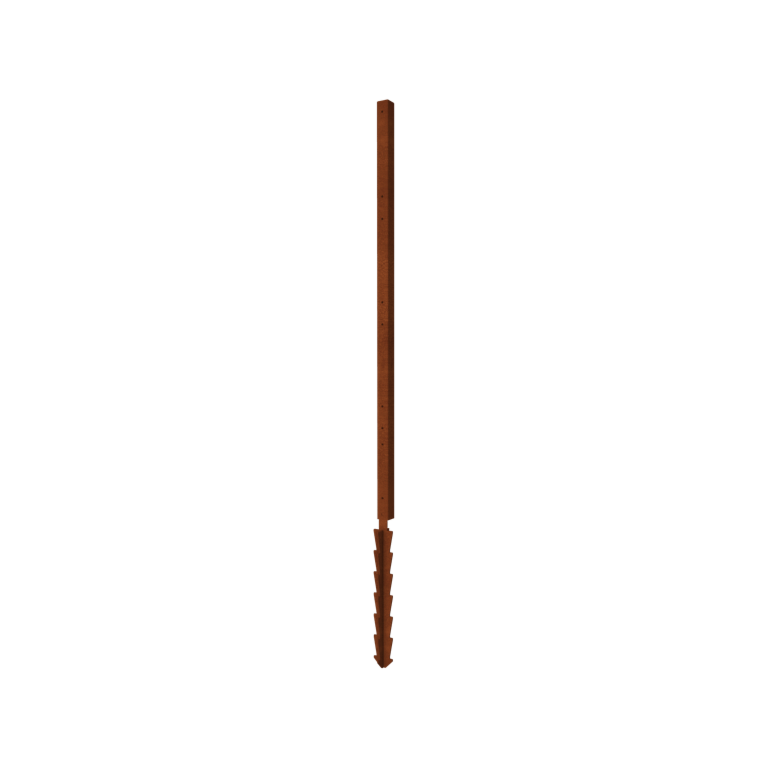 Clôture en acier corten H poteau intermédiaire avec piquet de terre 190 x 6 x 6 cm