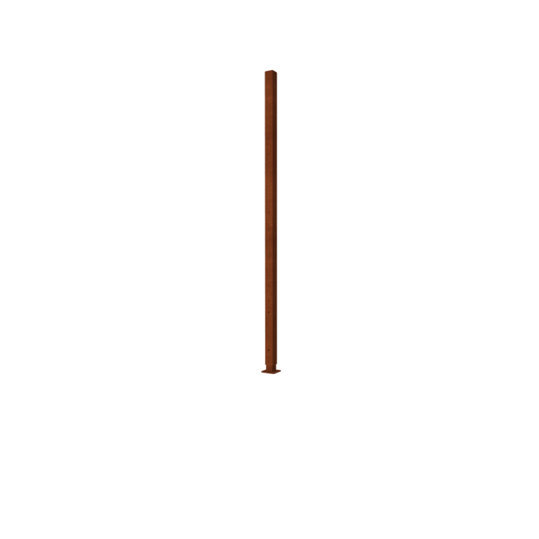 Clôture en acier corten H poteau d'extrémité avec base plate 190 x 6 x 6 cm