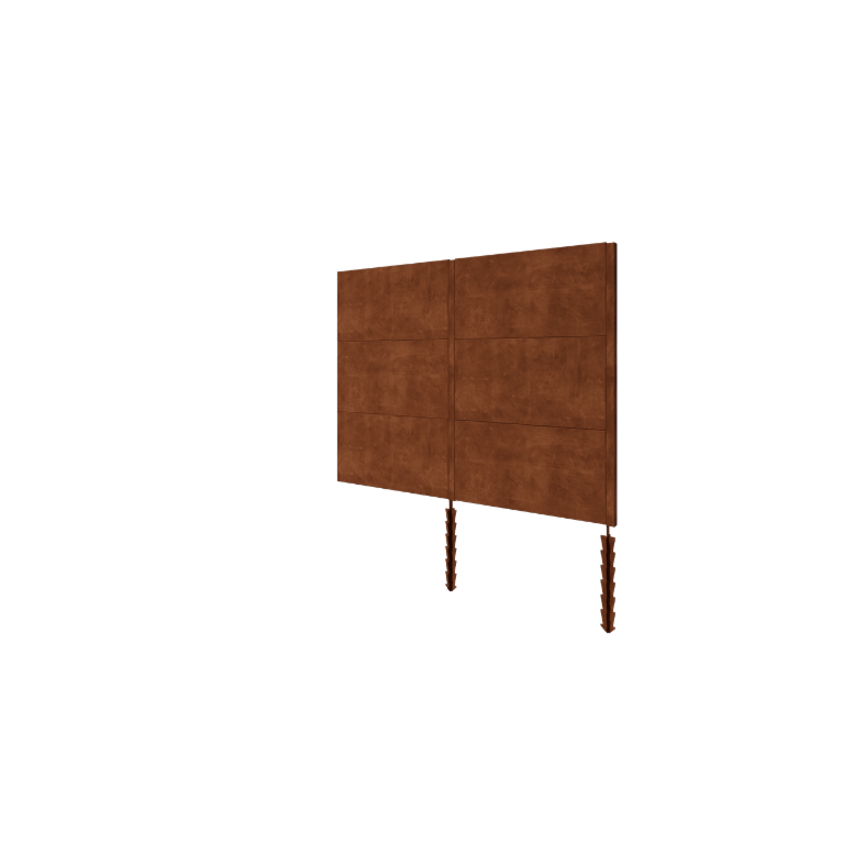 Clôture en acier corten H3 set 258 cm