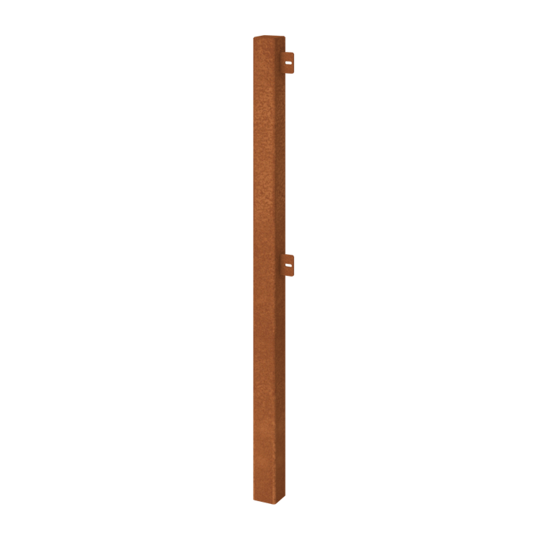 Clôtures ornementales acier corten poteau d'extrémité