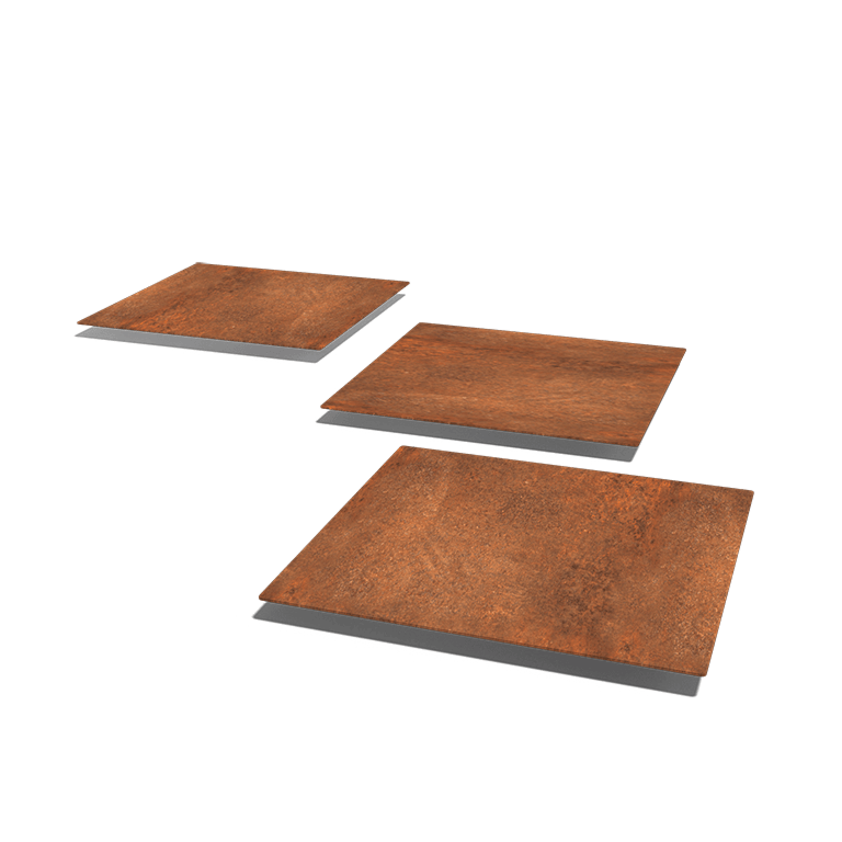 Dalle de cheminement en acier Corten Carré 50 x 50 cm