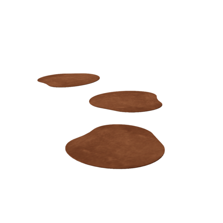 Dalle de cheminement en acier corten organiques 40 x 40 cm