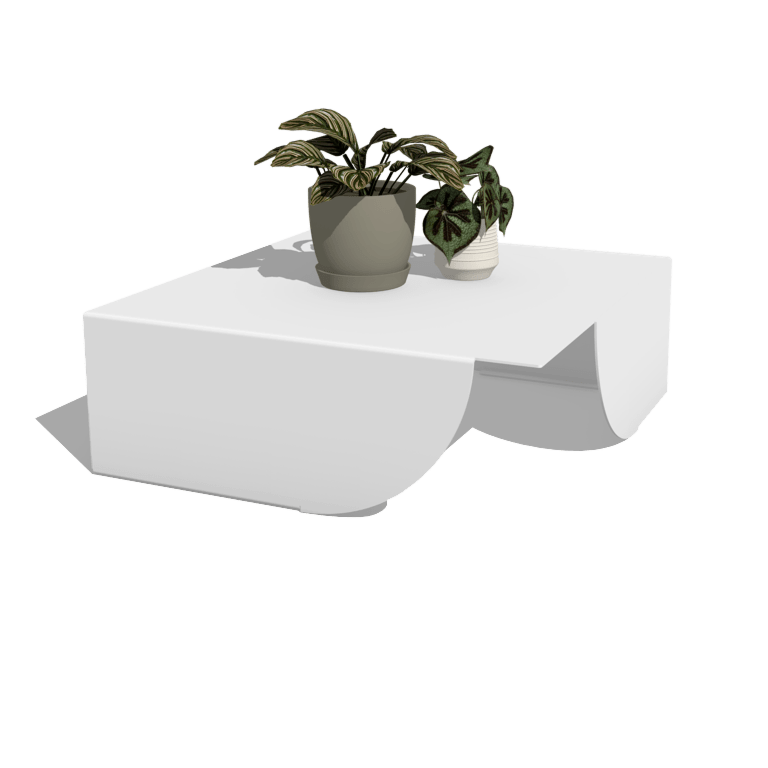 Table basse en aluminium Savouto 80 x 80 x 30 cm