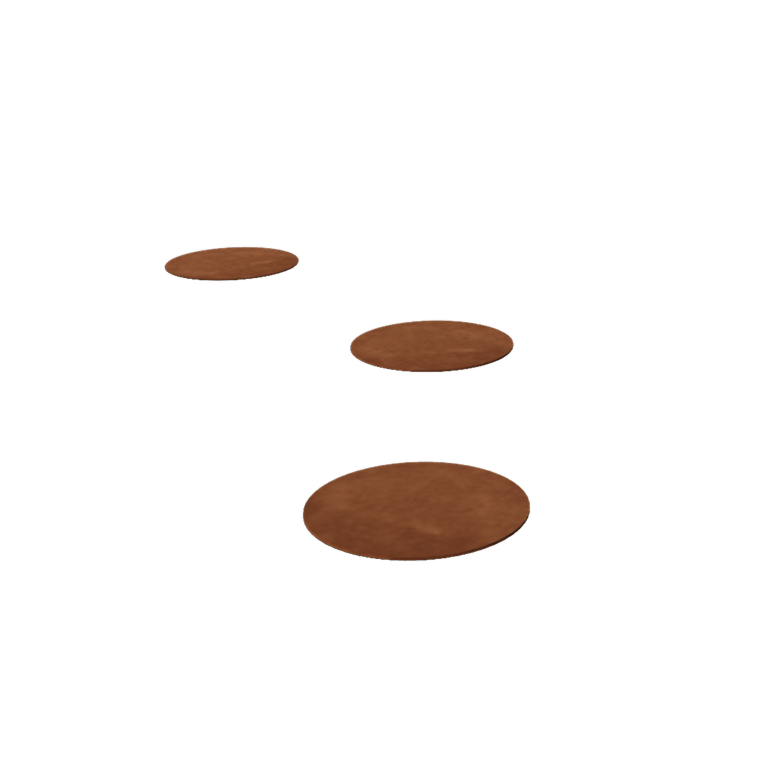 Dalle de cheminement en acier Corten Rond 25