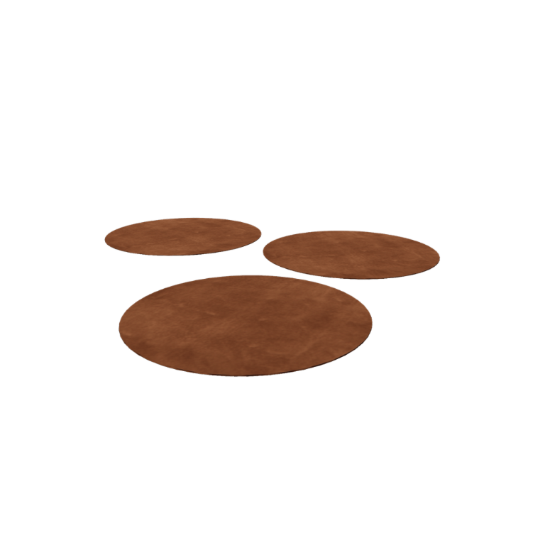 Dalle de cheminement en acier Corten Rond 75