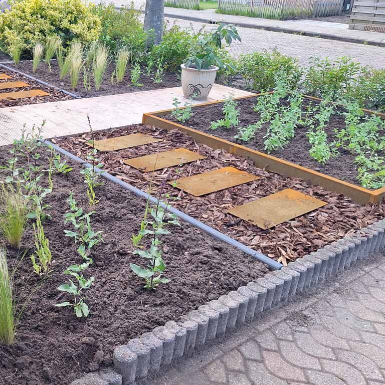 Pas japonais en acier Corten - Rectangle - 60 x 25 cm
