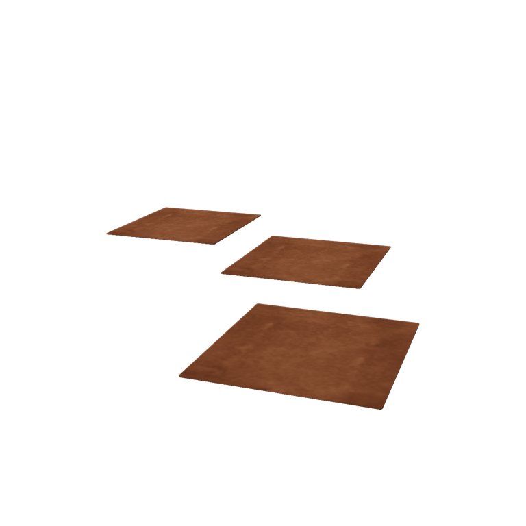 Dalle de cheminement en acier Corten Carré 40 x 40 cm