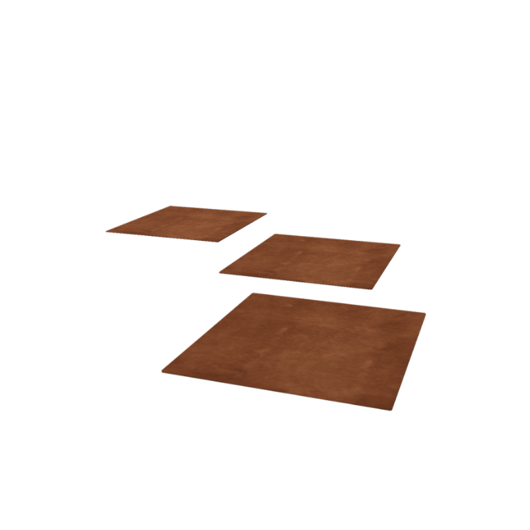 Dalle de cheminement en acier Corten Carré 50 x 50 cm