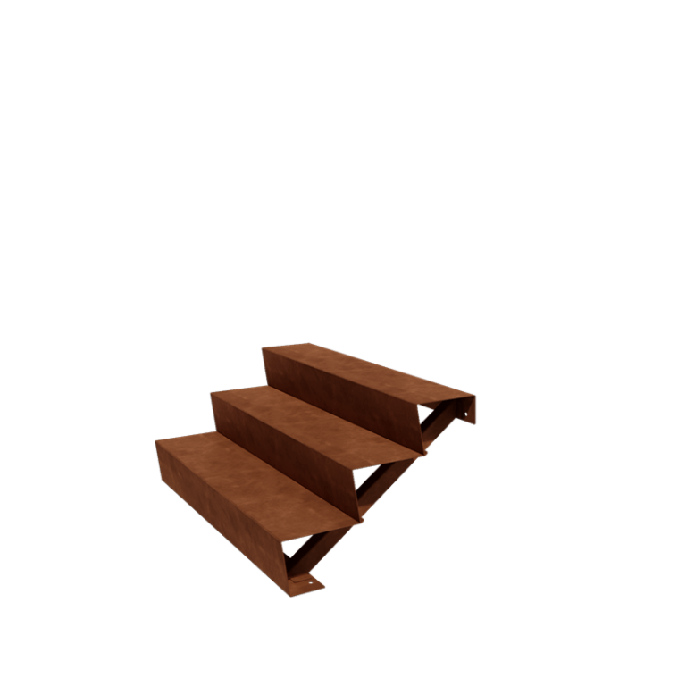 l`escalier en acier New York 3-étape (largeur 120 cm)