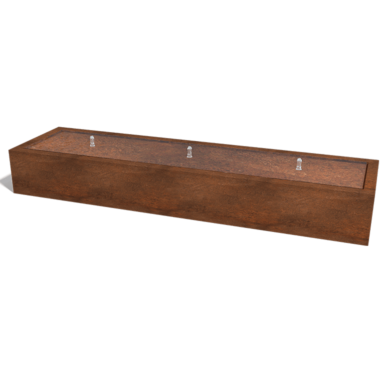 Table d’eau en acier corten 300 x 80 x 40 cm
